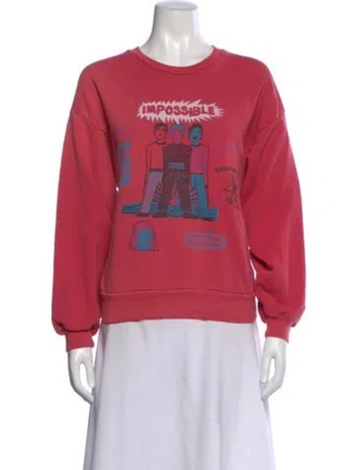 Pre-owned Mother Graphic Print Crew Neck Sweatshirt In Red