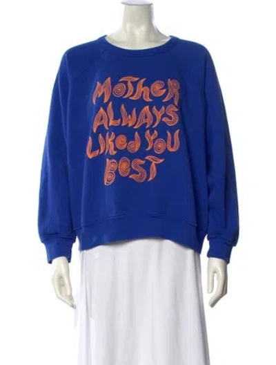 Pre-owned Mother Graphic Print Crew Neck Sweatshirt W/ Tags In Blue