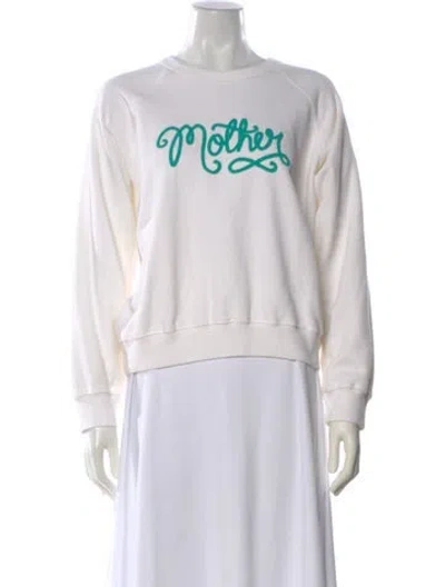 Pre-owned Mother Graphic Print Crew Neck Sweatshirt W/ Tags In White