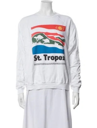 Pre-owned Mother Graphic Print Crew Neck Sweatshirt W/ Tags In White