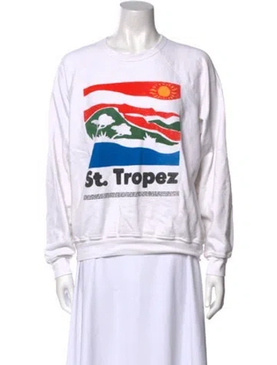 Pre-owned Mother Graphic Print Crew Neck Sweatshirt In White