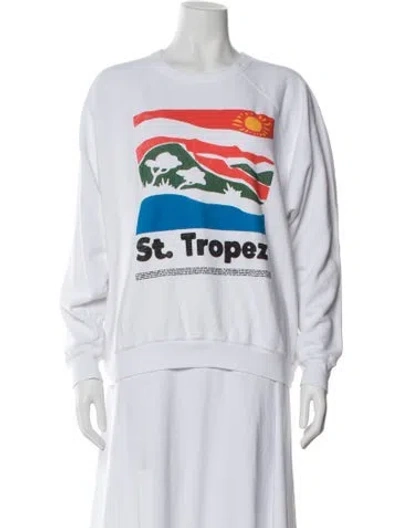 Pre-owned Mother Graphic Print Crew Neck Sweatshirt In White