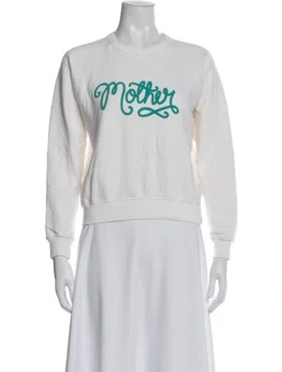 Pre-owned Mother Graphic Print Crew Neck Sweatshirt In White