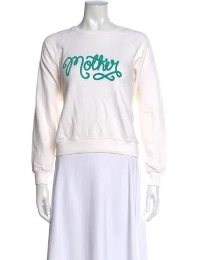 Pre-owned Mother Graphic Print Crew Neck Sweatshirt In White