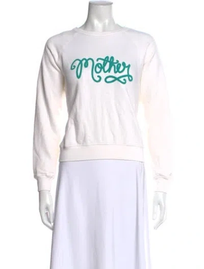 Pre-owned Mother Graphic Print Crew Neck Sweatshirt In White