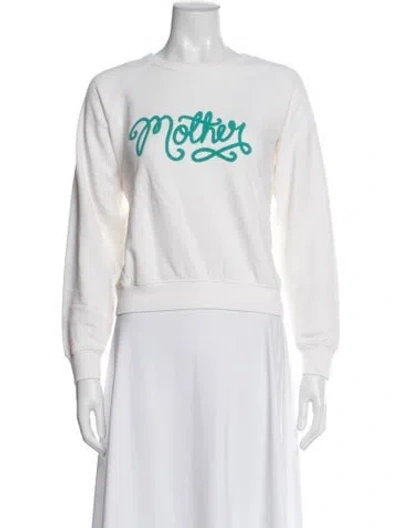 Pre-owned Mother Graphic Print Crew Neck Sweatshirt In White