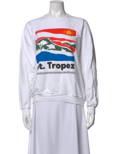 Pre-owned Mother Graphic Print Crew Neck Sweatshirt In White