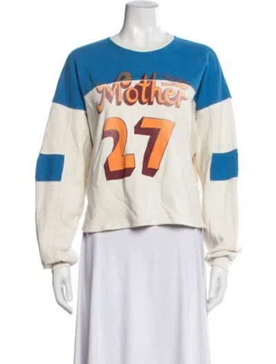 Pre-owned Mother Graphic Print Crew Neck Sweatshirt In White