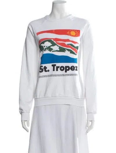 Pre-owned Mother Graphic Print Crew Neck Sweatshirt In White