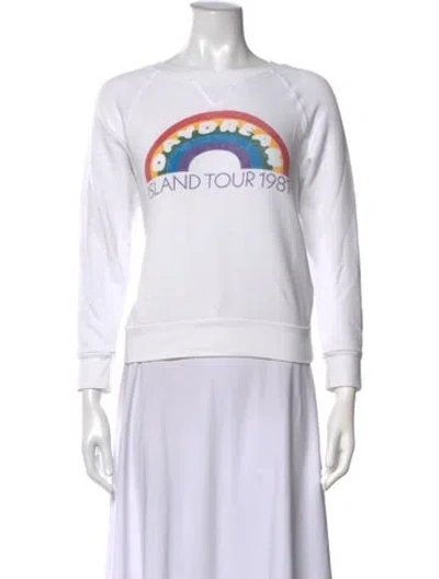 Pre-owned Mother Graphic Print Crew Neck Sweatshirt In White