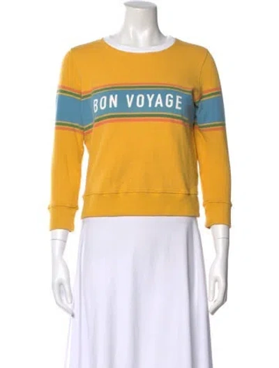 Pre-owned Mother Graphic Print Crew Neck Sweatshirt In Yellow