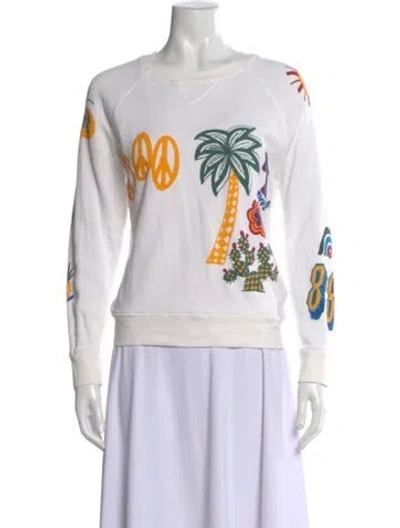 Pre-owned Mother Graphic Print Crew Neck Sweatshirt In Yellow