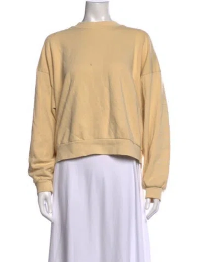 Pre-owned Mother Graphic Print Crew Neck Sweatshirt In Yellow