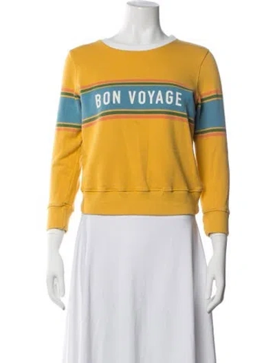Pre-owned Mother Graphic Print Crew Neck Sweatshirt In Yellow
