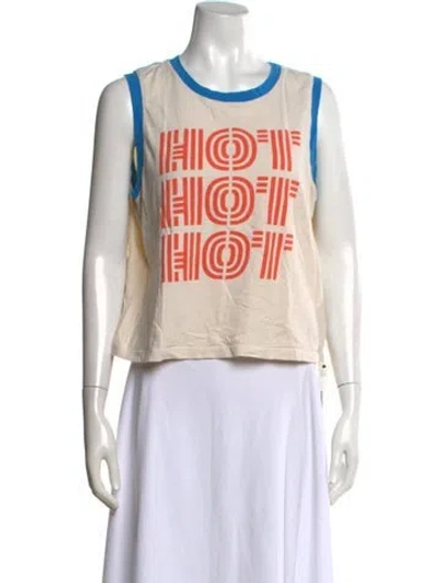 Pre-owned Mother Graphic Print Crew Neck Top In Neutral