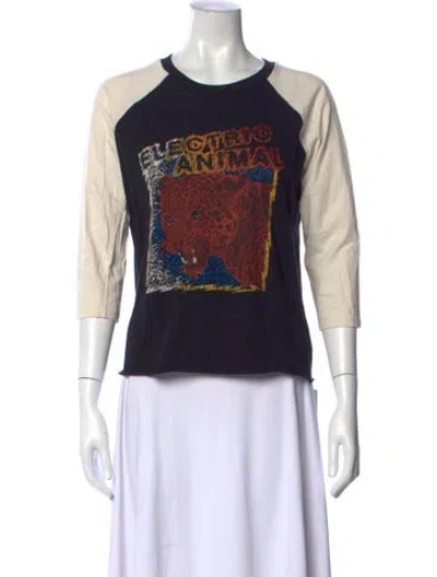 Pre-owned Mother Graphic Print Crew Neck T-shirt In Black
