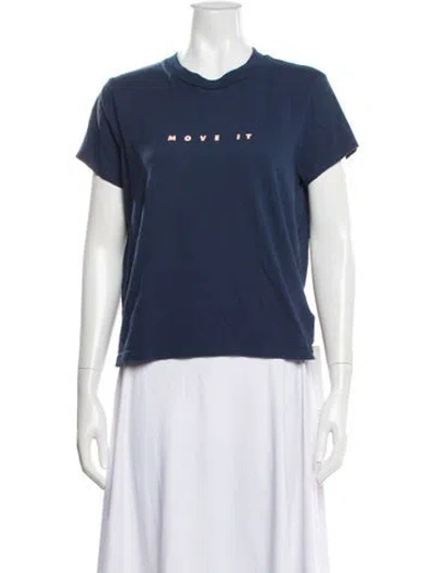 Pre-owned Mother Graphic Print Crew Neck T-shirt In Blue