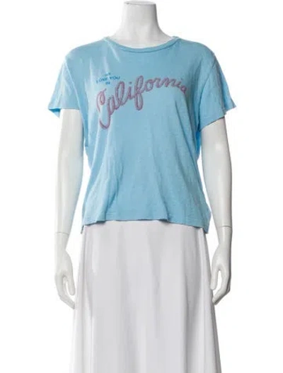 Pre-owned Mother Graphic Print Crew Neck T-shirt In Blue