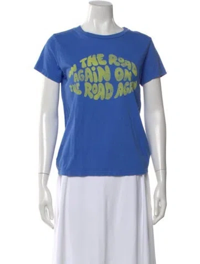 Pre-owned Mother Graphic Print Crew Neck T-shirt In Blue