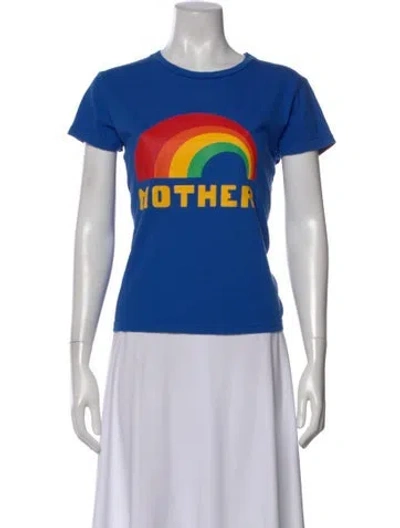 Pre-owned Mother Graphic Print Crew Neck T-shirt In Blue