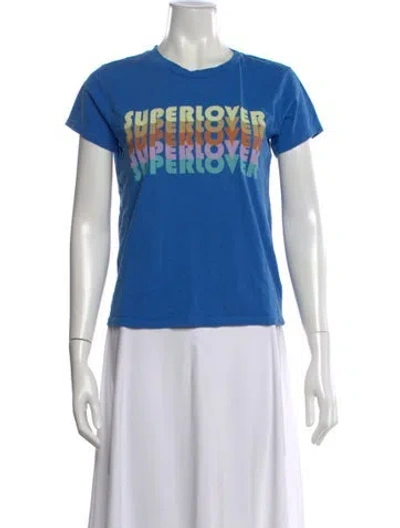 Pre-owned Mother Graphic Print Crew Neck T-shirt In Blue