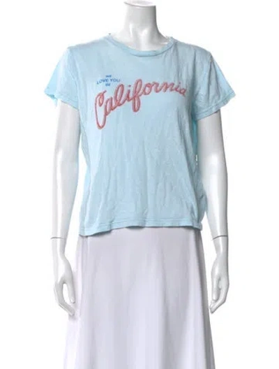 Pre-owned Mother Graphic Print Crew Neck T-shirt In Blue