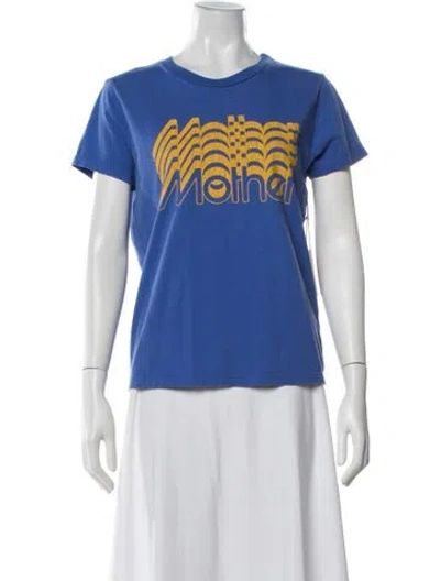 Pre-owned Mother Graphic Print Crew Neck T-shirt In Blue