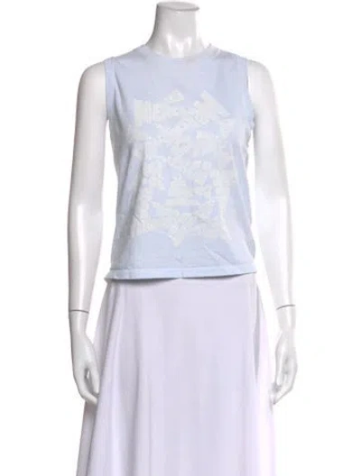 Pre-owned Mother Graphic Print Crew Neck T-shirt In Blue