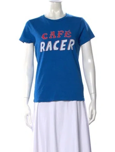Pre-owned Mother Graphic Print Crew Neck T-shirt In Blue