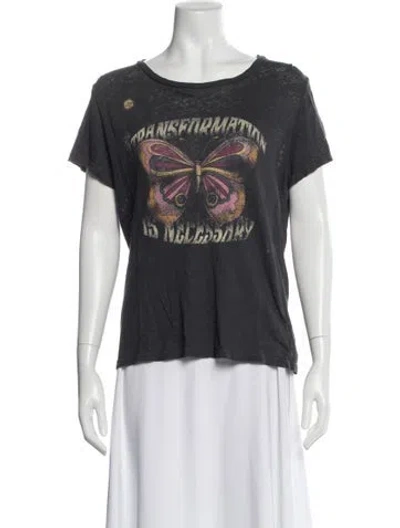 Pre-owned Mother Graphic Print Crew Neck T-shirt In Gray