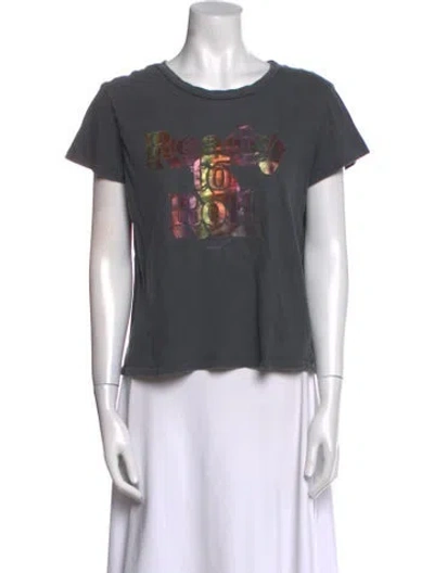 Pre-owned Mother Graphic Print Crew Neck T-shirt In Gray