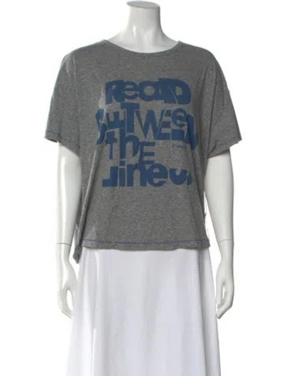 Pre-owned Mother Graphic Print Crew Neck T-shirt In Gray