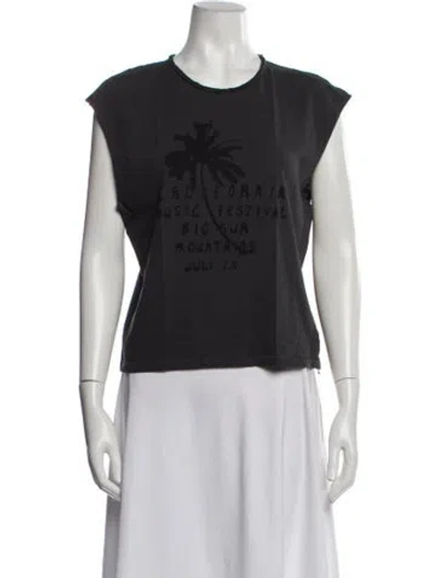 Pre-owned Mother Graphic Print Crew Neck T-shirt In Gray