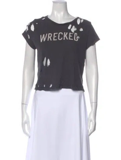 Pre-owned Mother Graphic Print Crew Neck T-shirt In Gray