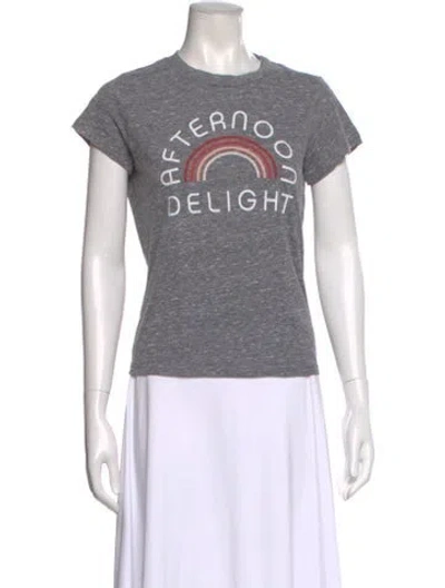 Pre-owned Mother Graphic Print Crew Neck T-shirt In Gray