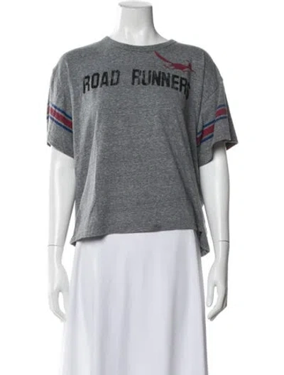 Pre-owned Mother Graphic Print Crew Neck T-shirt In Gray