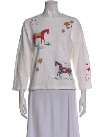 Pre-owned Mother Graphic Print Crew Neck T-shirt In Gray