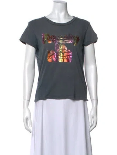 Pre-owned Mother Graphic Print Crew Neck T-shirt In Gray