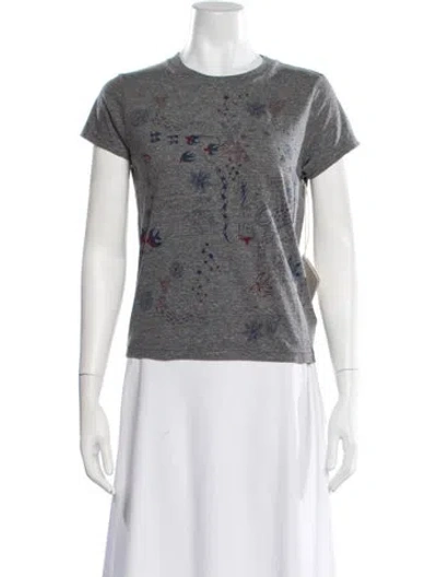 Pre-owned Mother Graphic Print Crew Neck T-shirt In Gray