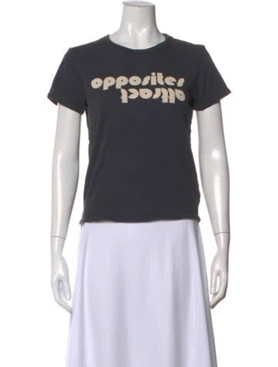 Pre-owned Mother Graphic Print Crew Neck T-shirt In Gray