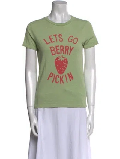 Pre-owned Mother Graphic Print Crew Neck T-shirt In Green