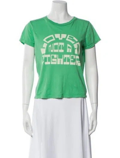 Pre-owned Mother Graphic Print Crew Neck T-shirt In Green