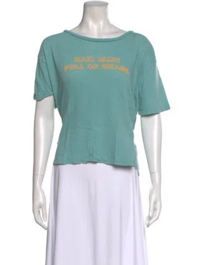 Pre-owned Mother Graphic Print Crew Neck T-shirt In Green