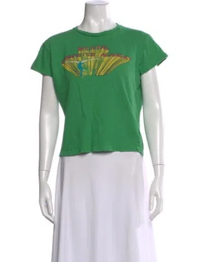 Pre-owned Mother Graphic Print Crew Neck T-shirt In Green
