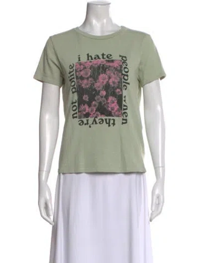 Pre-owned Mother Graphic Print Crew Neck T-shirt In Green