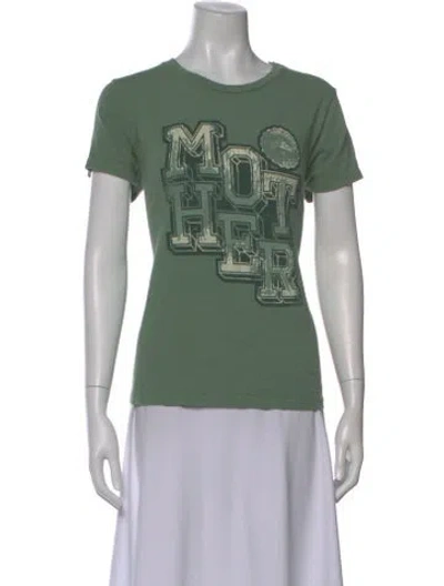 Pre-owned Mother Graphic Print Crew Neck T-shirt In Green