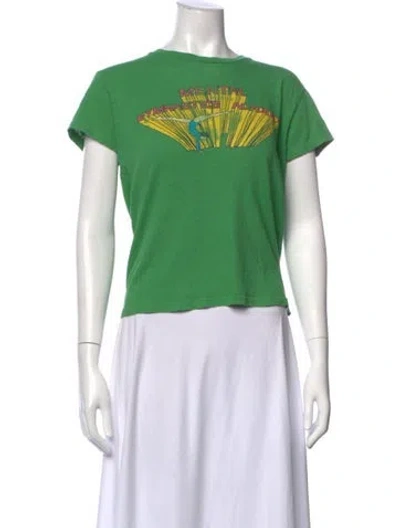 Pre-owned Mother Graphic Print Crew Neck T-shirt In Green
