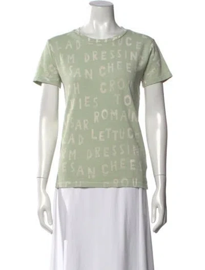 Pre-owned Mother Graphic Print Crew Neck T-shirt In Green