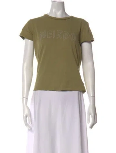 Pre-owned Mother Graphic Print Crew Neck T-shirt In Green