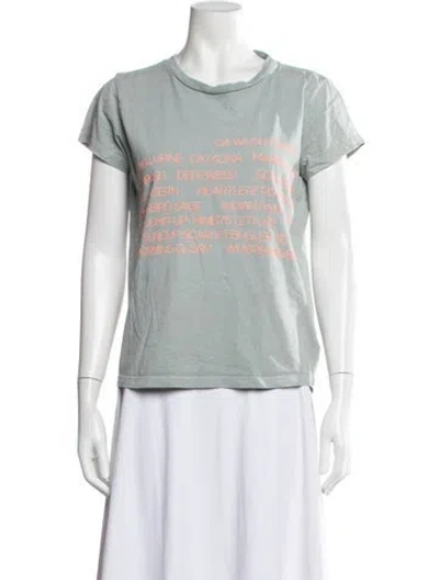 Pre-owned Mother Graphic Print Crew Neck T-shirt In Green